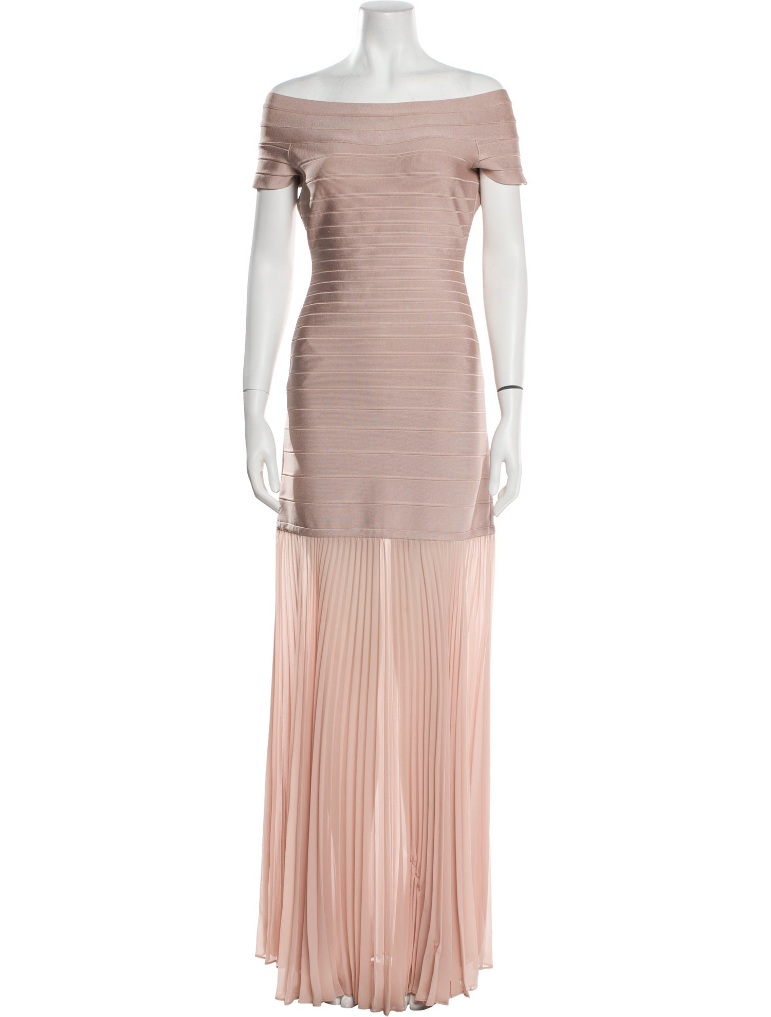 Herve Leger Bateau Neckline Long Dress