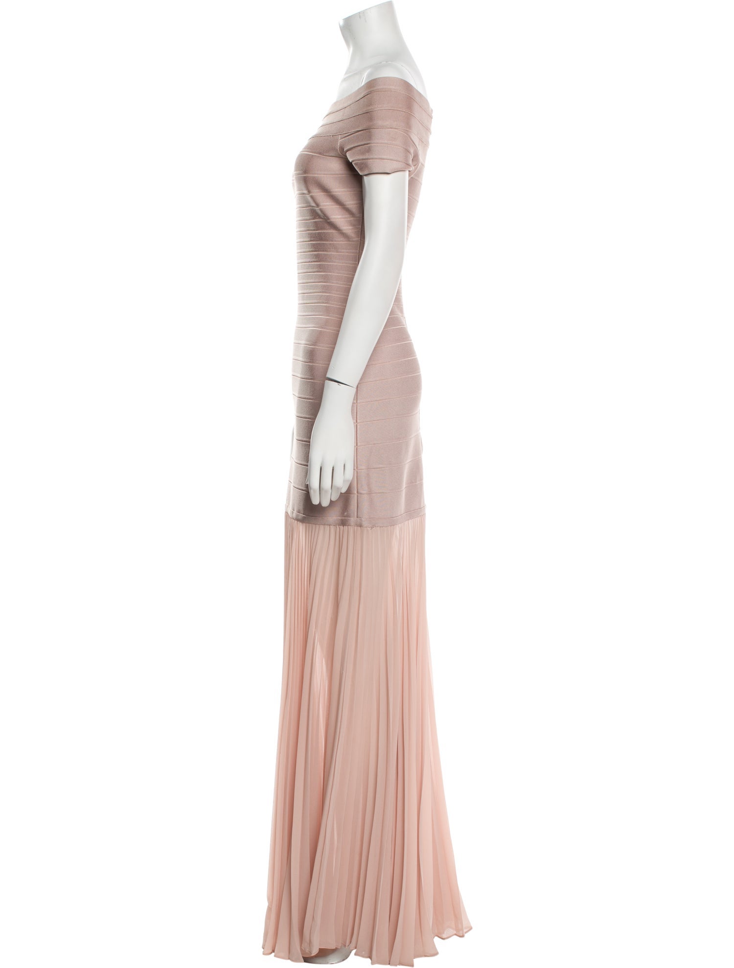 Herve Leger Bateau Neckline Long Dress