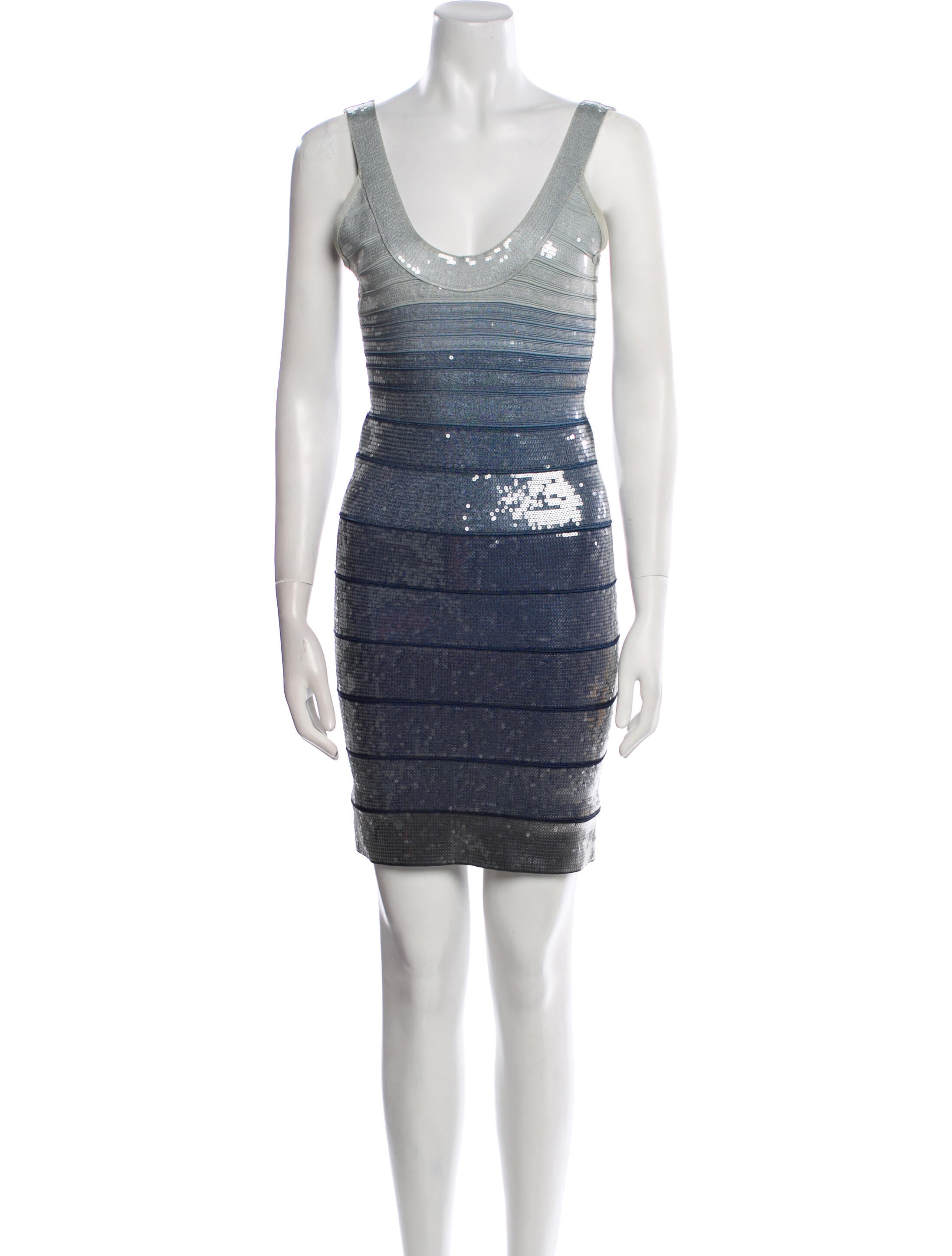 Herve Leger Colorblock Pattern Mini Dress