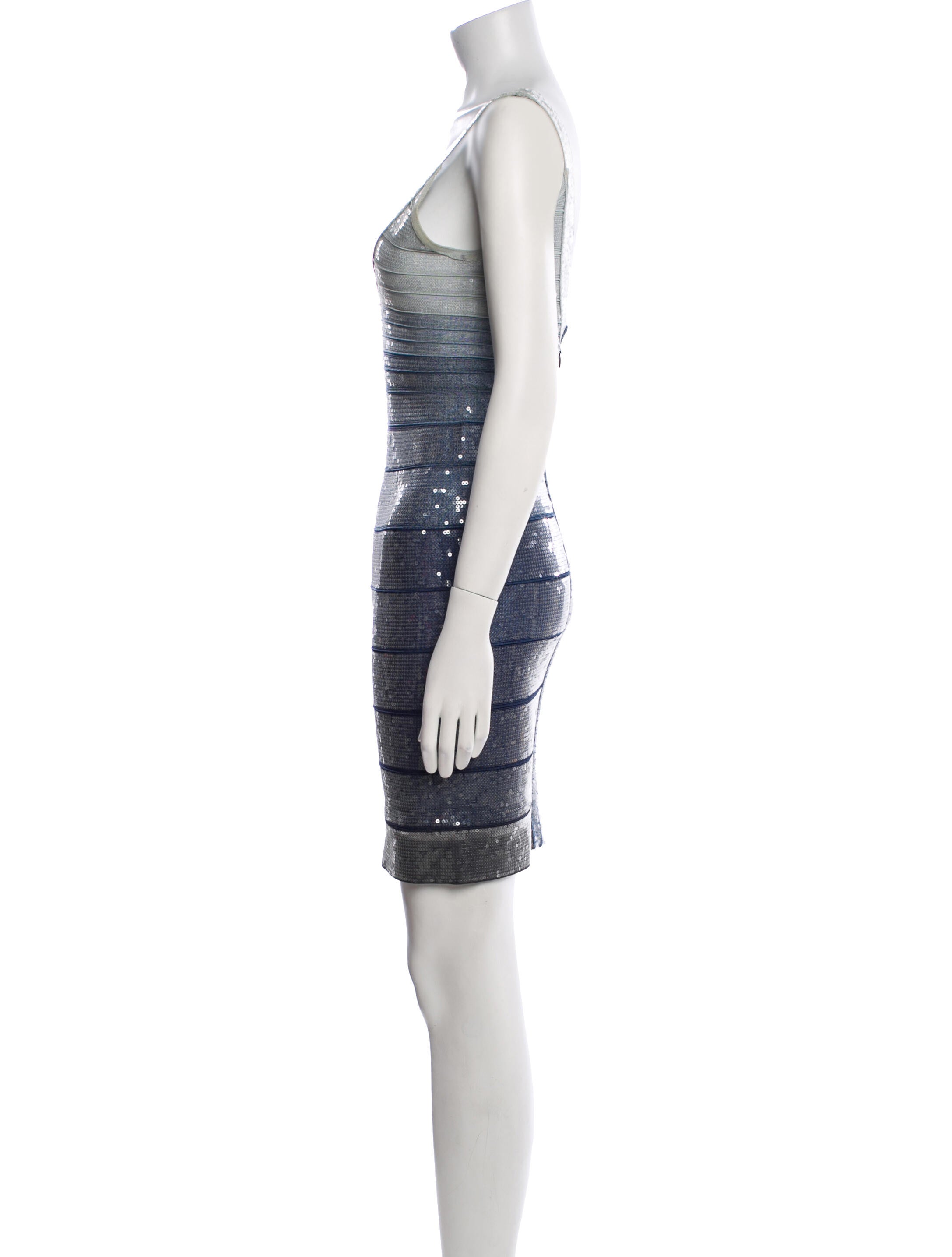 Herve Leger Colorblock Pattern Mini Dress