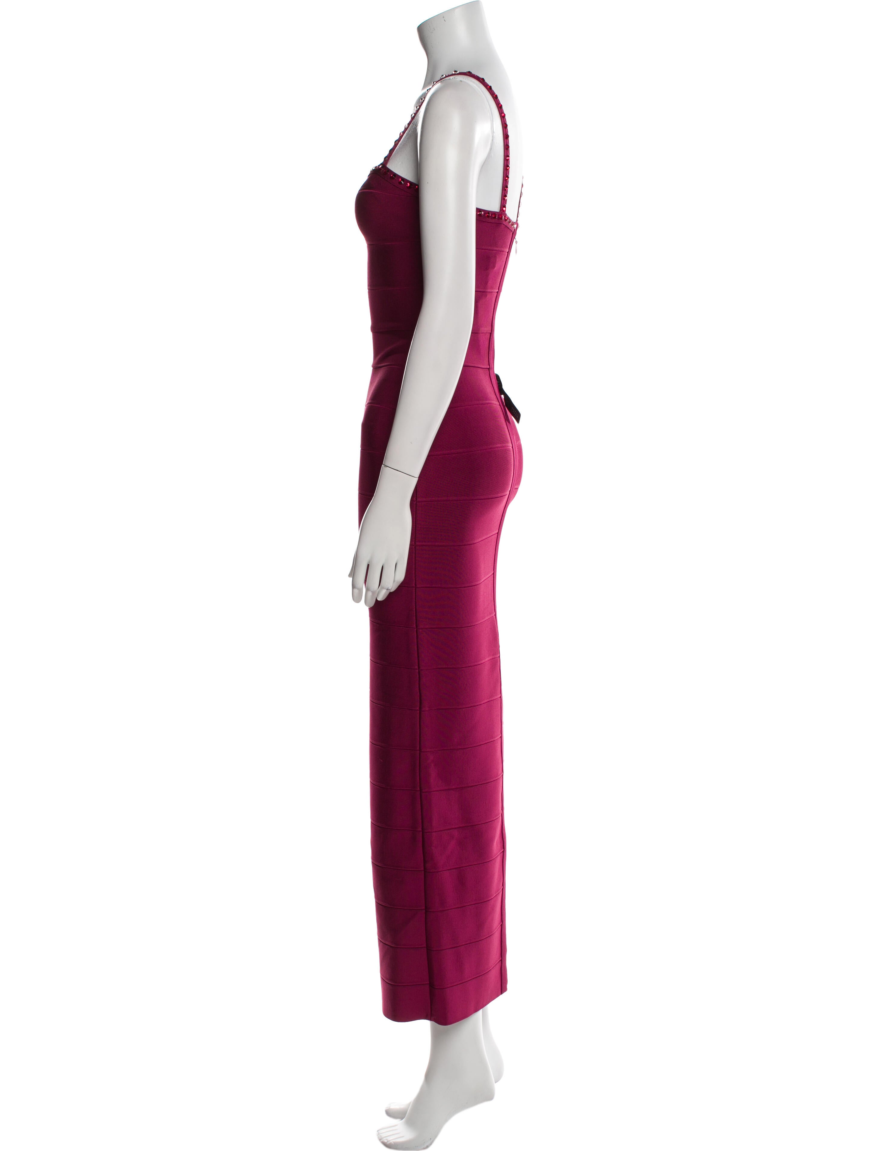 Herve Leger Square Neckline Long Dress