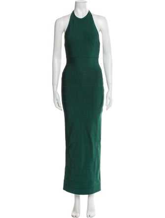 Herve Leger Halterneck Long Dress