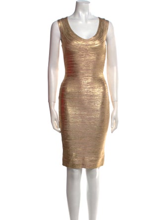 Herve Leger Scoop Neck Mini Dress