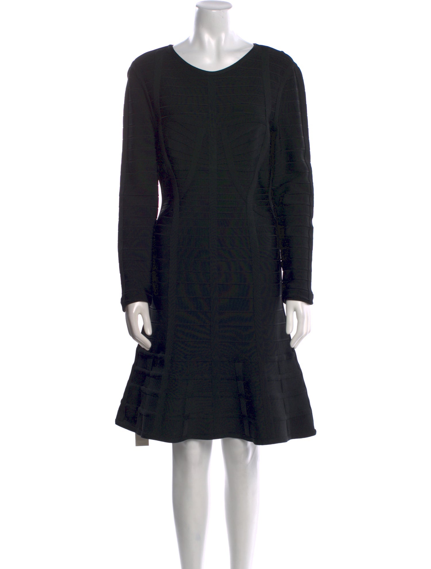 Herve Leger Scoop Neck Knee-Length Dress