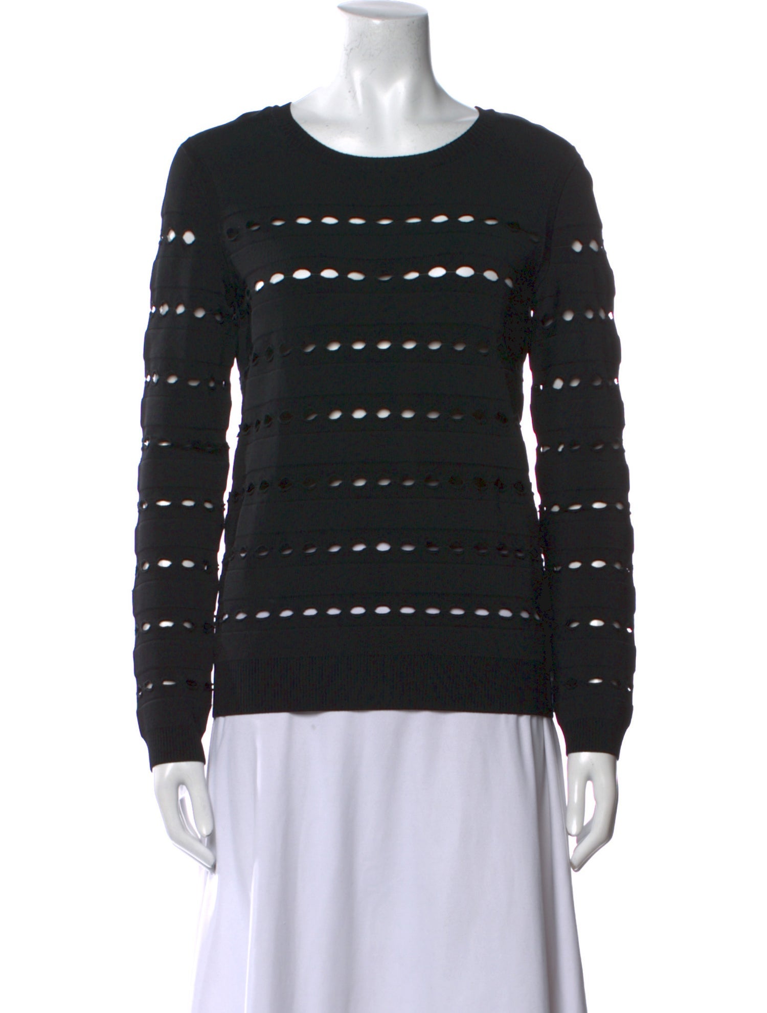 Herve Leger Scoop Neck Long Sleeve Sweatshirt