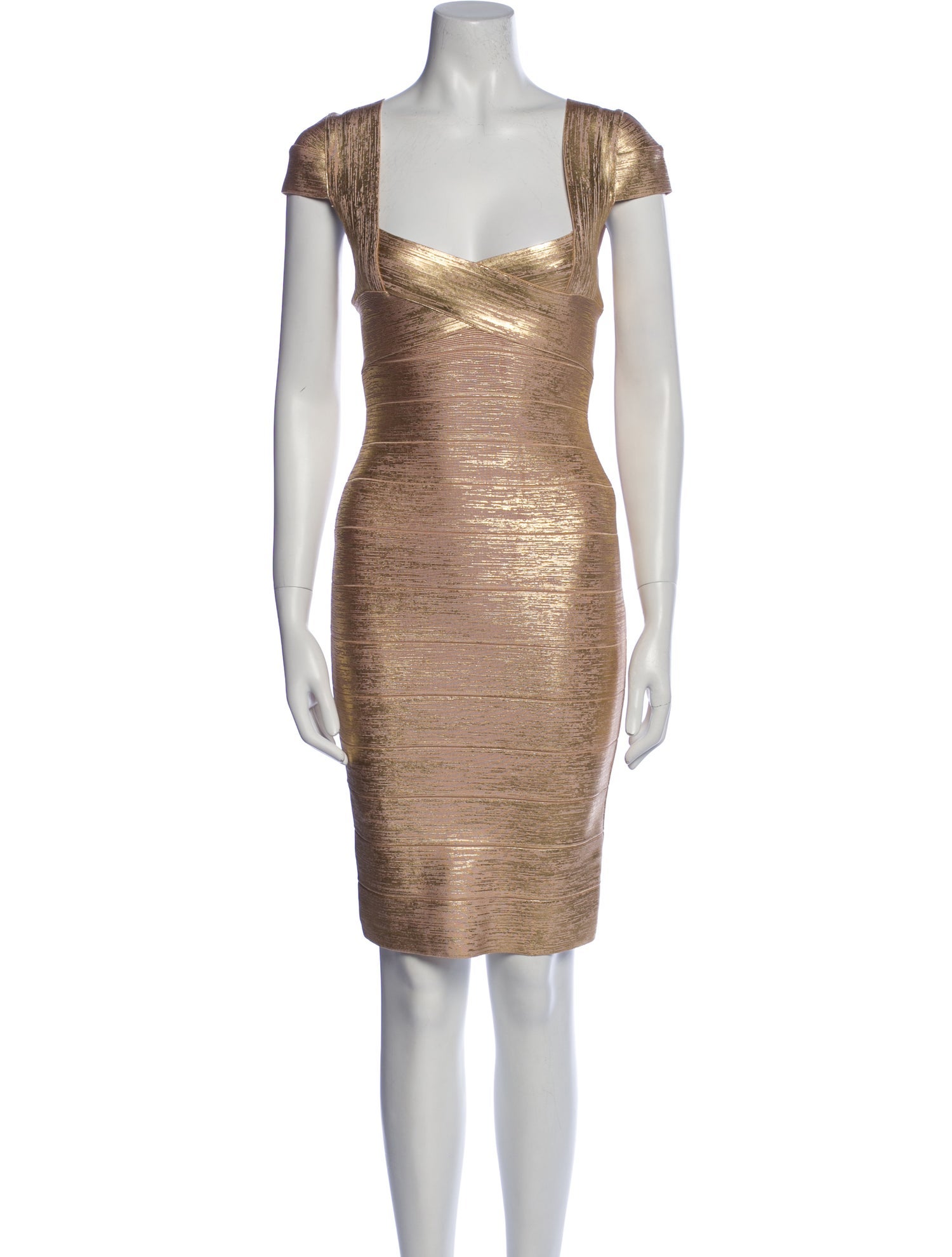 Herve Leger Square Neckline Mini Dress