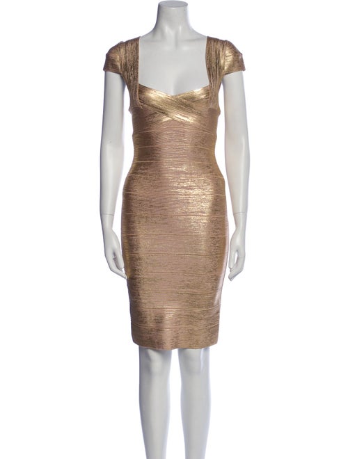 Herve Leger Square Neckline Mini Dress