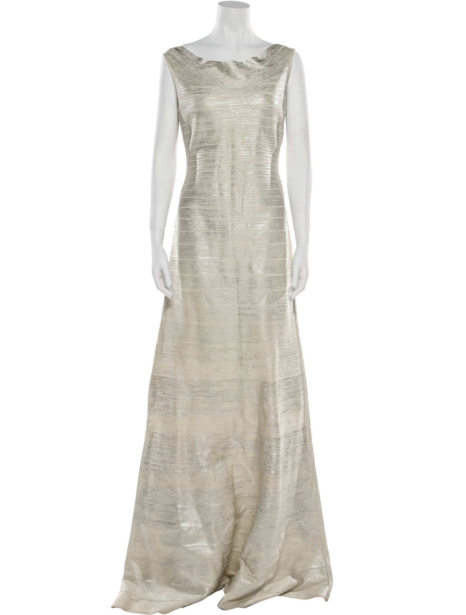 Herve Leger Bateau Neckline Long Dress