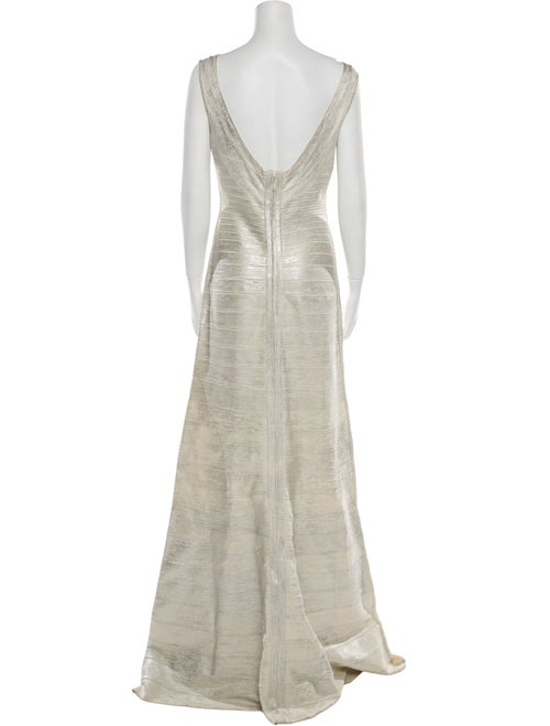 Herve Leger Bateau Neckline Long Dress