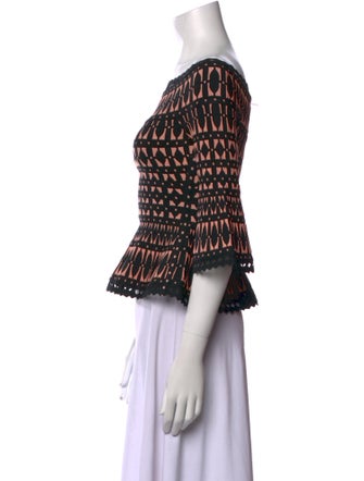 Herve Leger Printed Off-The-Shoulder Crop Top