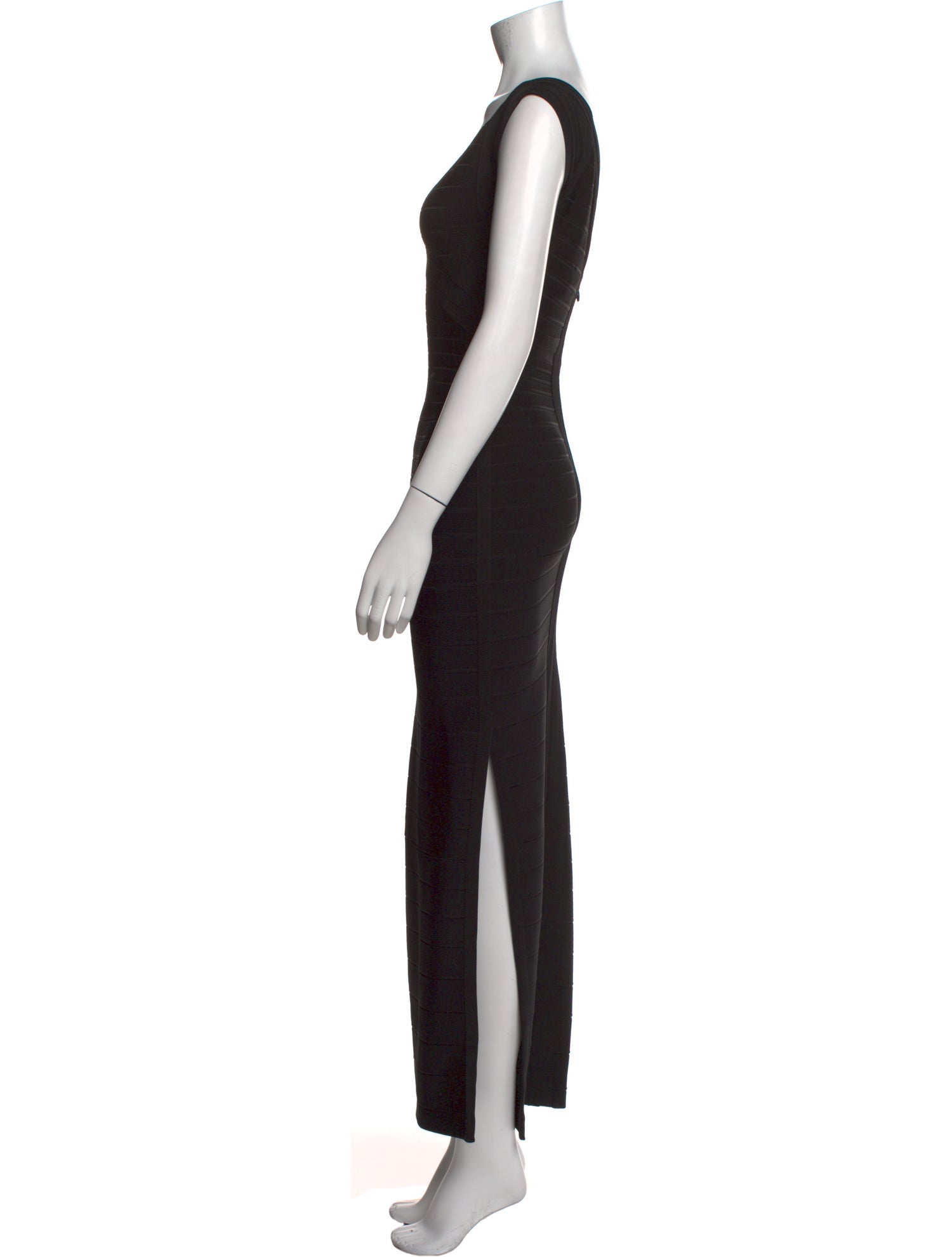 Herve Leger V-Neck Long Dress