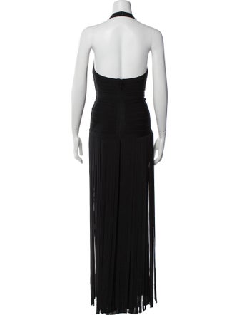Herve Leger V-Neck Long Dress