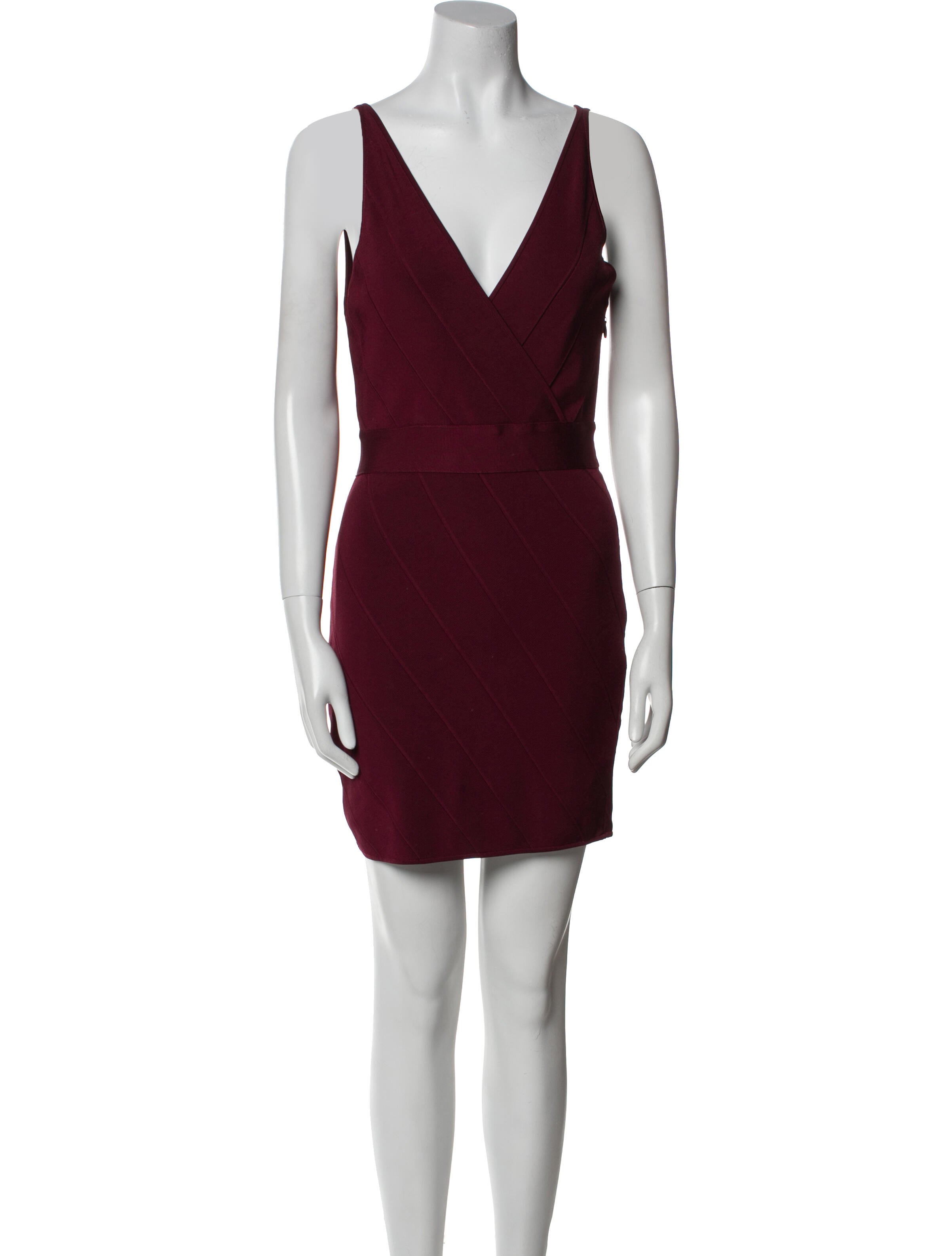 Herve Leger V-Neck Mini Dress