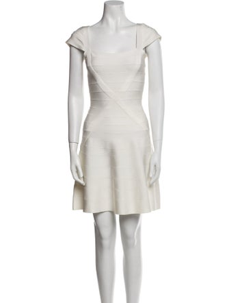 Herve Leger Square Neckline Mini Dress