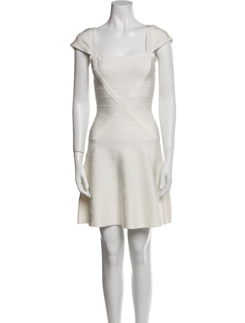 Herve Leger Square Neckline Mini Dress