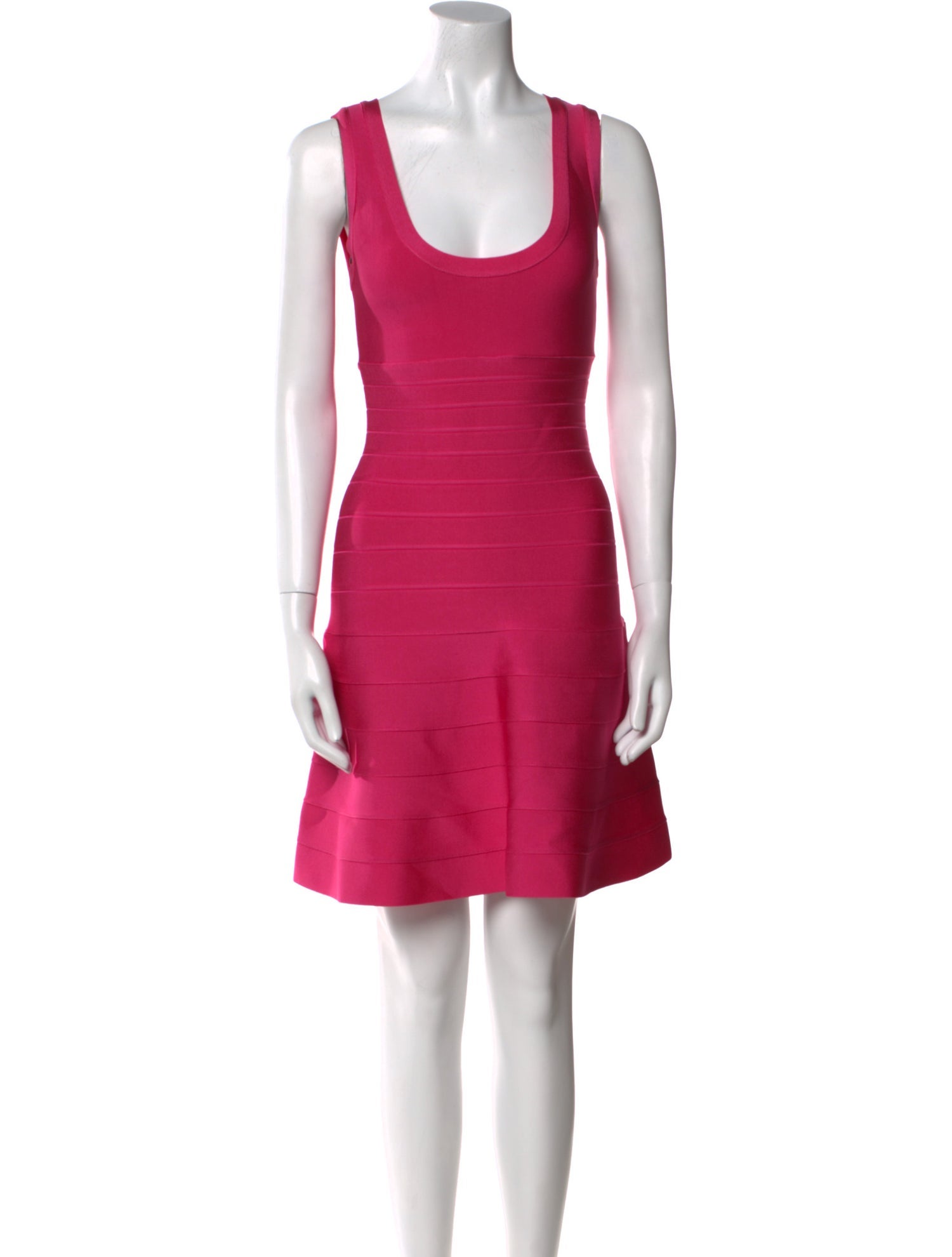 Herve Leger Scoop Neck Mini Dress
