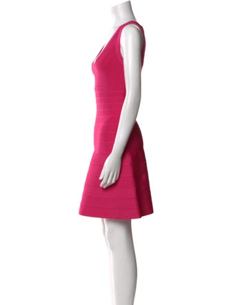Herve Leger Scoop Neck Mini Dress