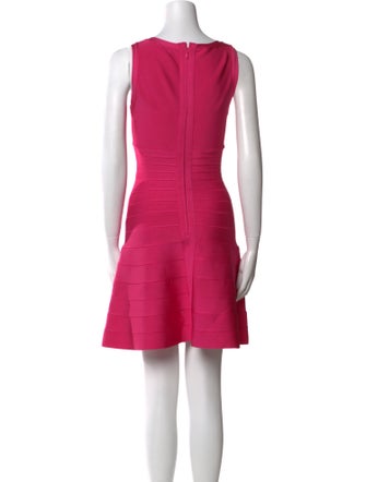 Herve Leger Scoop Neck Mini Dress