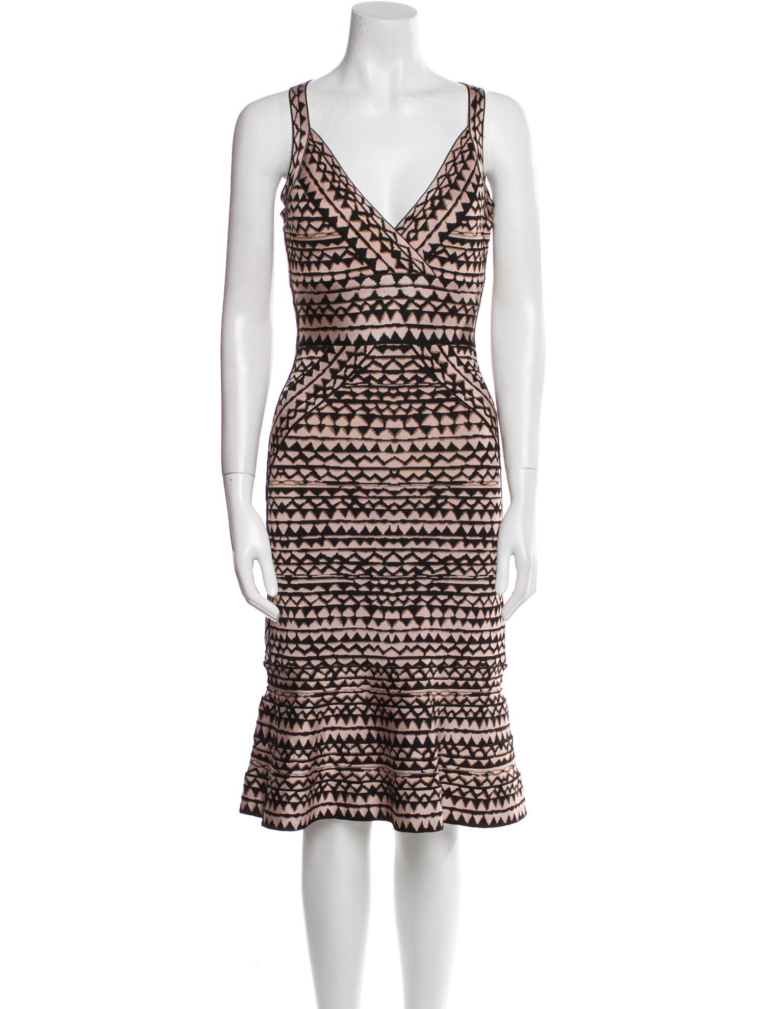Herve Leger Printed Long Dress