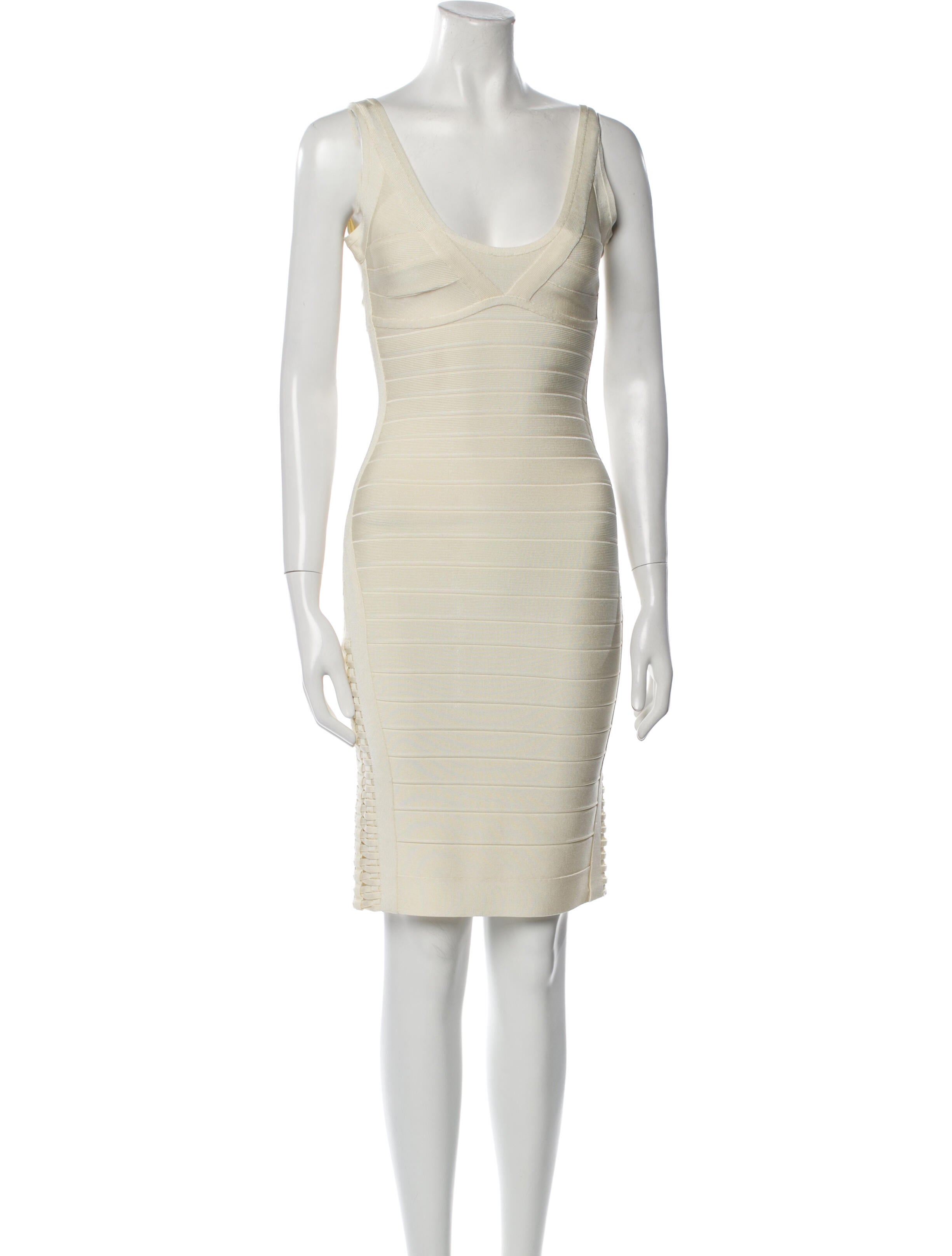 Herve Leger Scoop Neck Mini Dress
