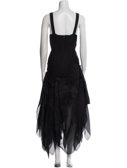 Herve Leger V-Neck Long Dress