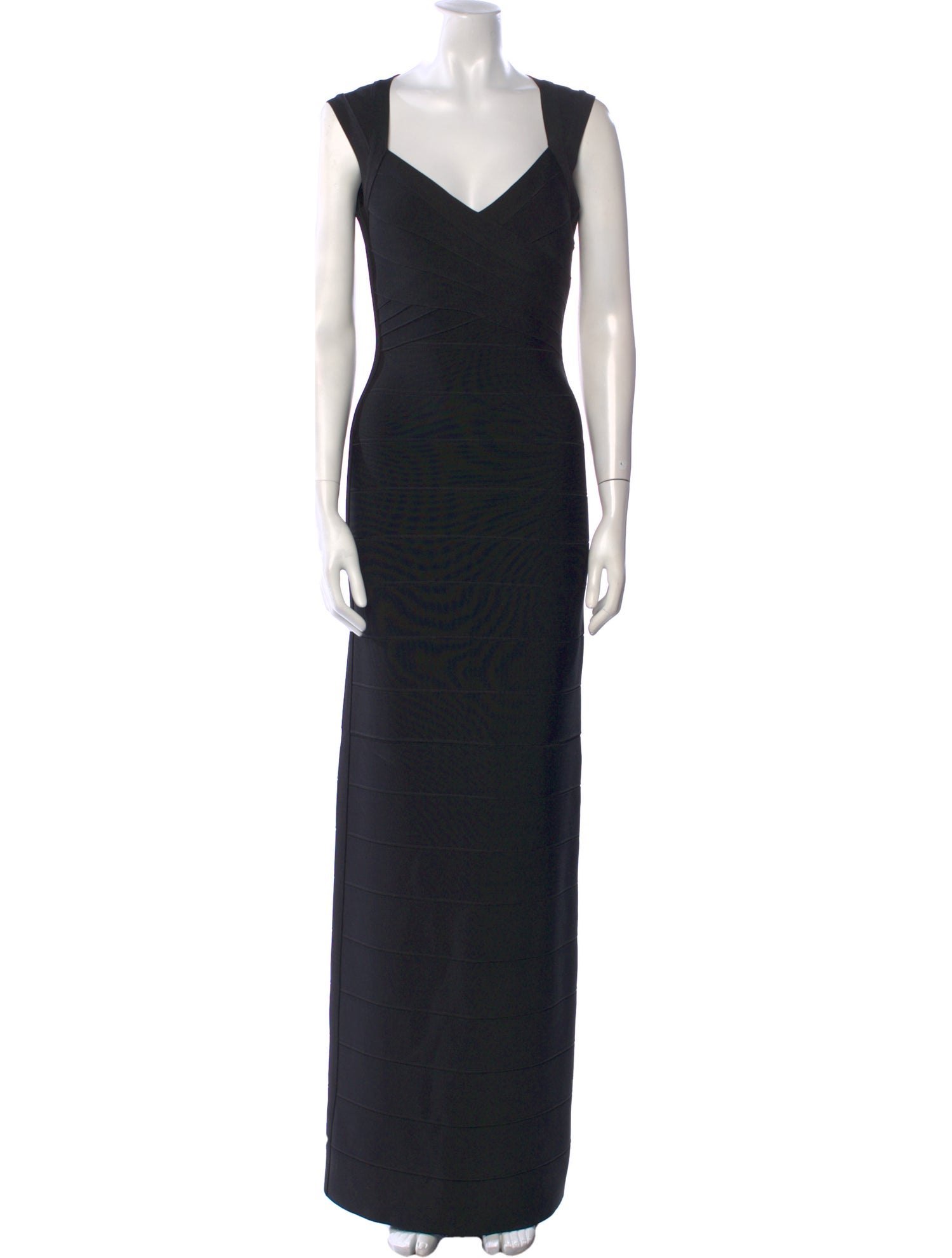 Herve Leger V-Neck Long Dress
