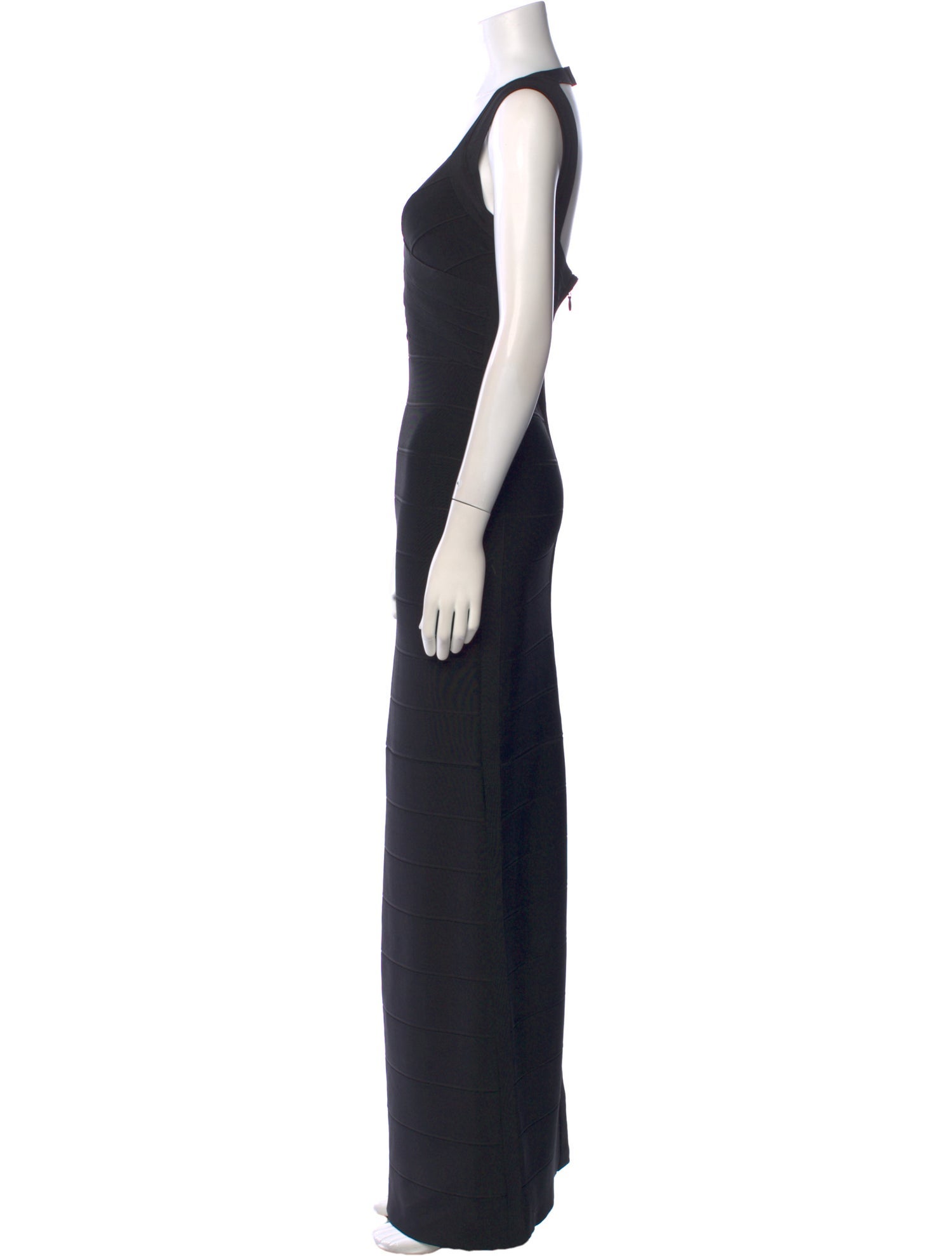 Herve Leger V-Neck Long Dress