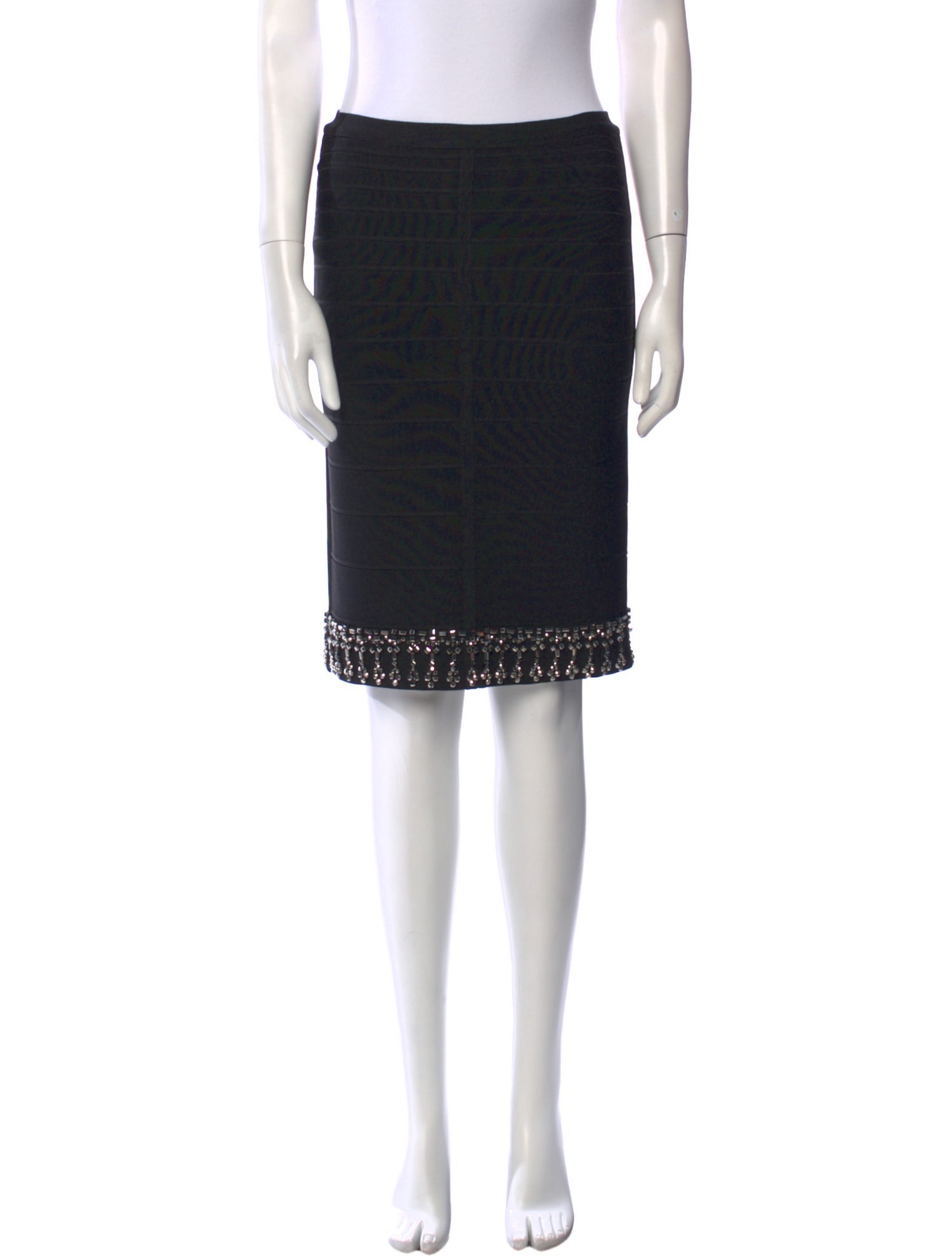 Herve Leger Lace Pattern Knee-Length Skirt