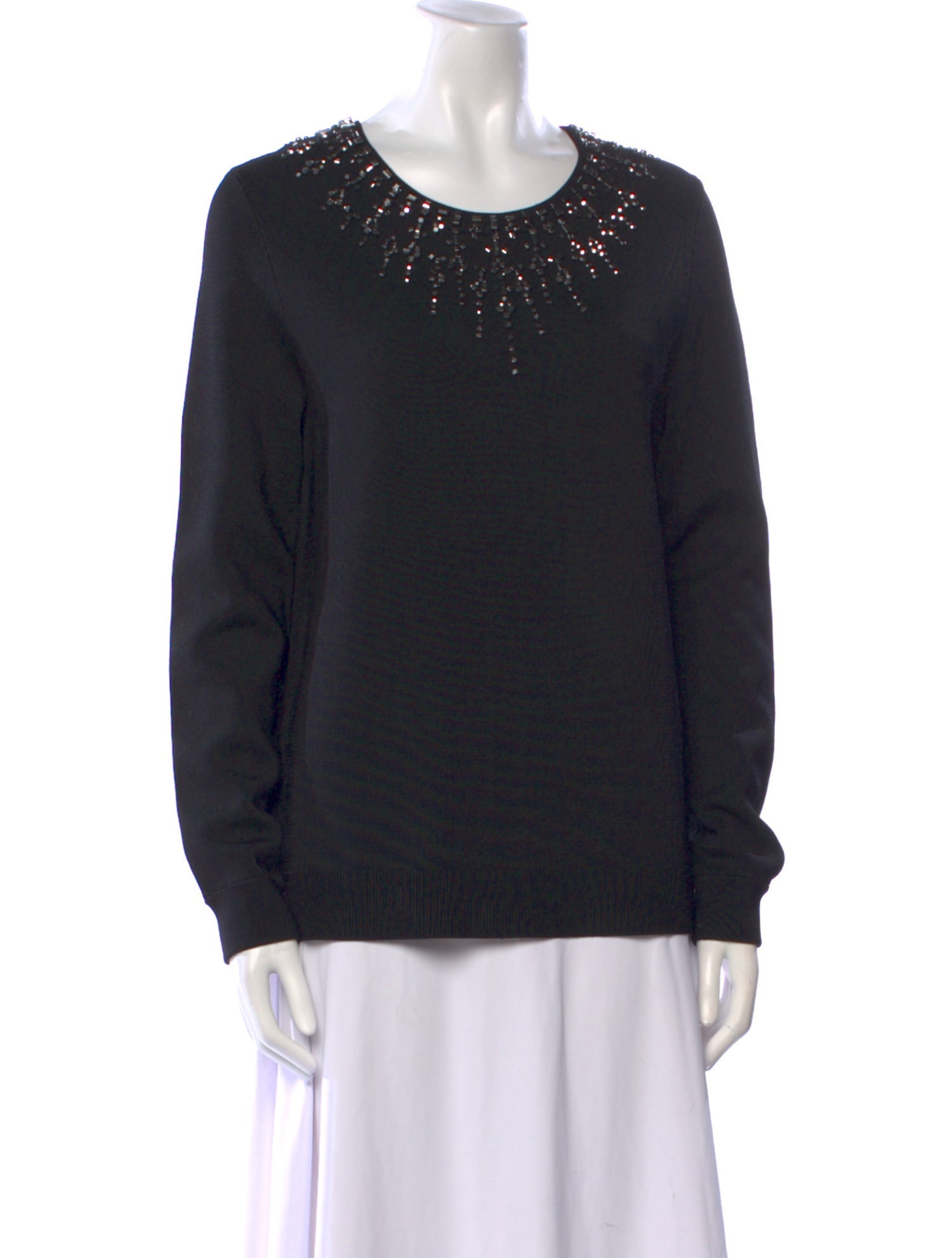 Herve Leger Scoop Neck Long Sleeve Sweatshirt