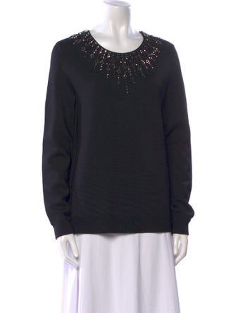 Herve Leger Scoop Neck Long Sleeve Sweatshirt