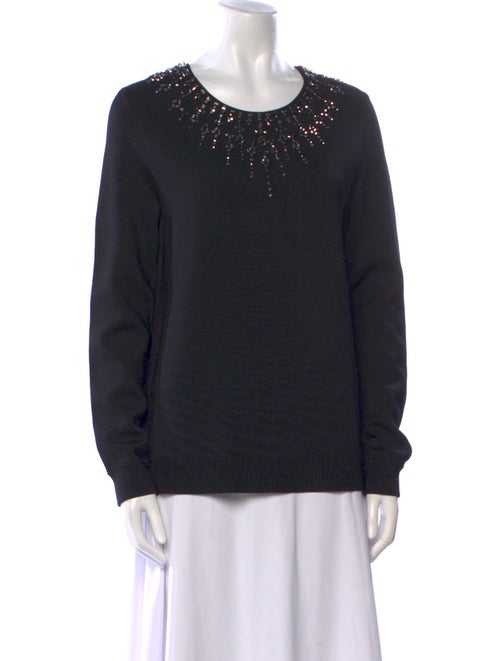 Herve Leger Scoop Neck Long Sleeve Sweatshirt