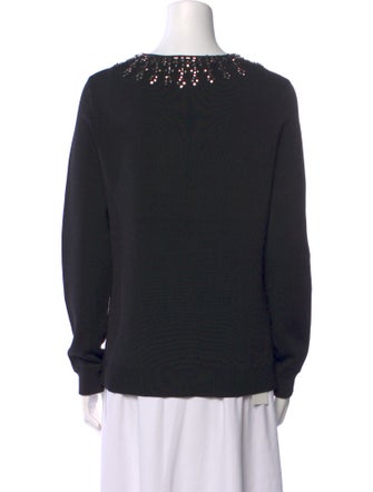 Herve Leger Scoop Neck Long Sleeve Sweatshirt