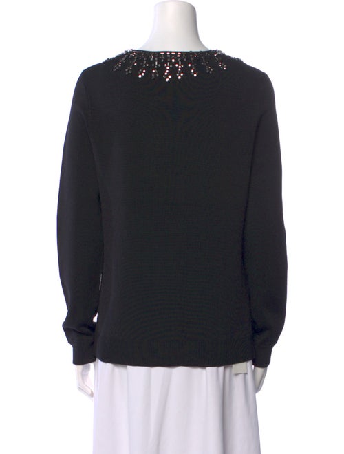 Herve Leger Scoop Neck Long Sleeve Sweatshirt