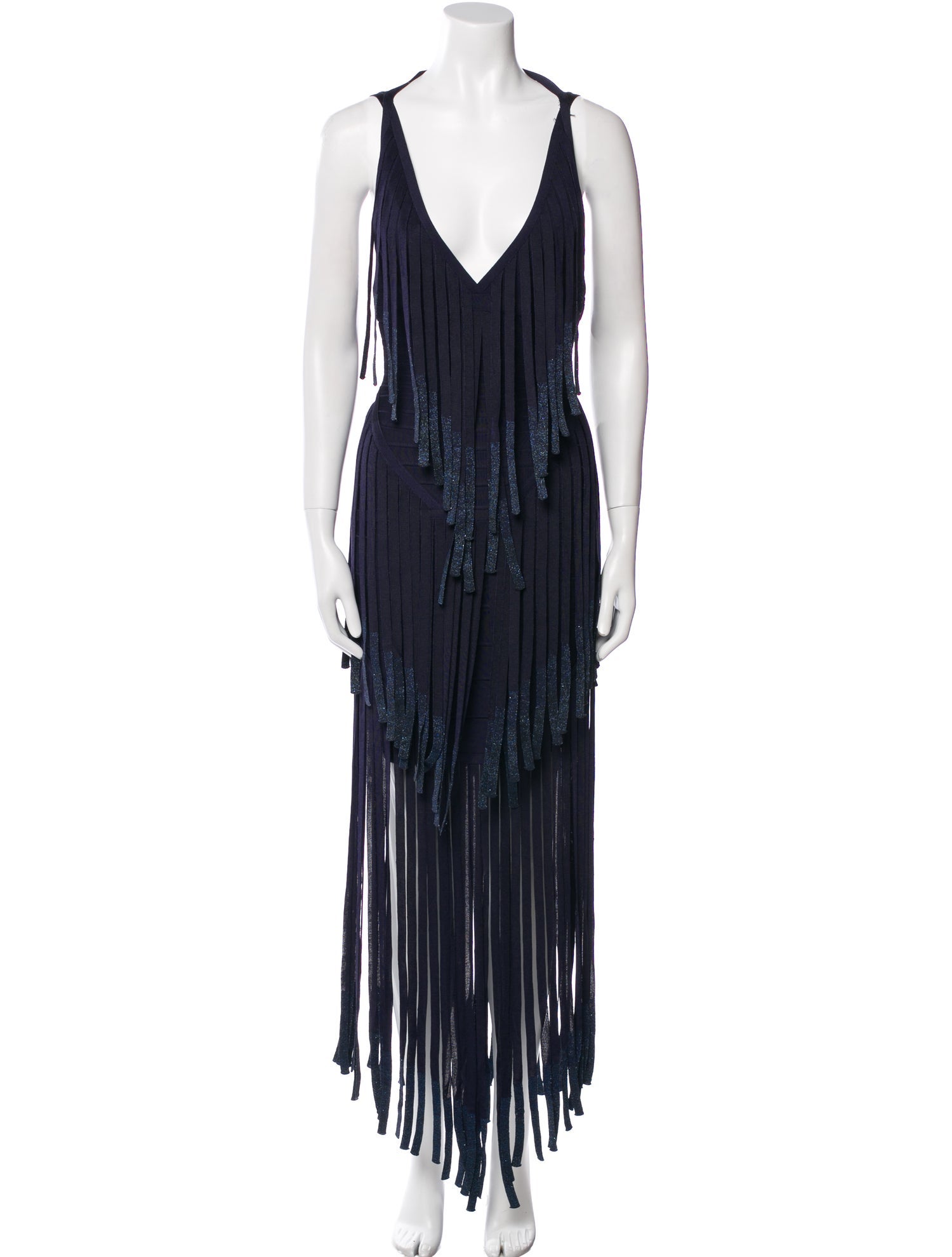 Herve Leger V-Neck Mini Dress