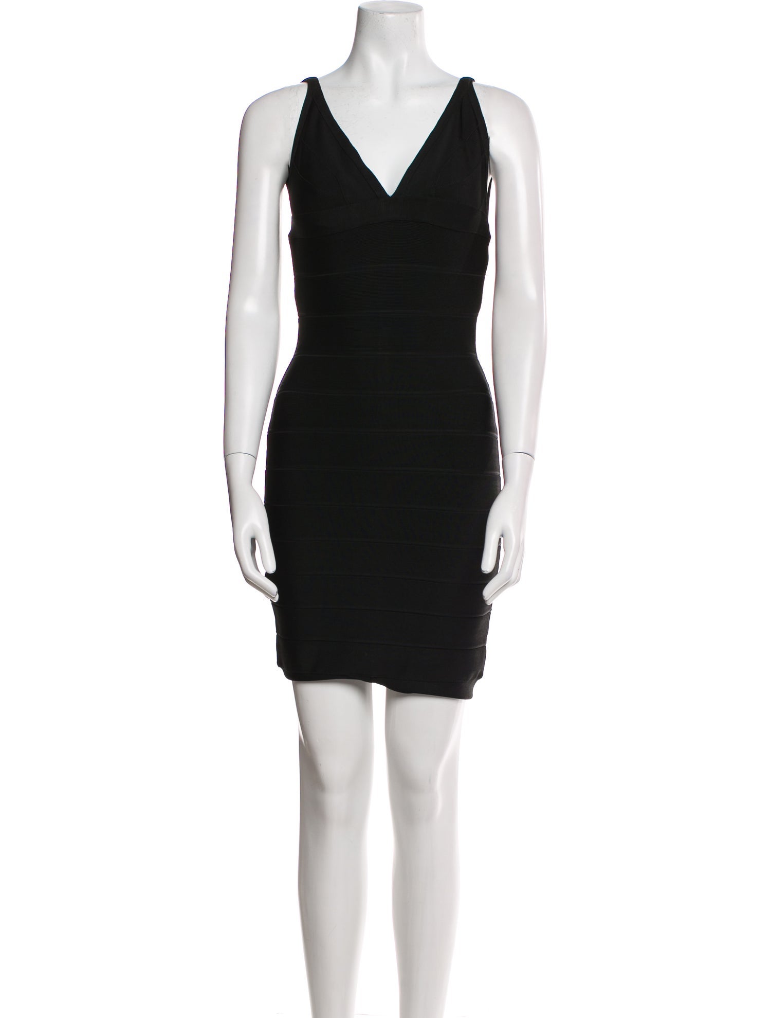 Herve Leger V-Neck Mini Dress