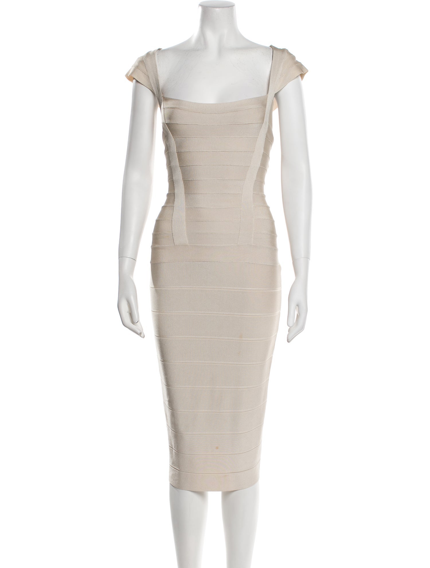 Herve Leger Square Neckline Midi Length Dress