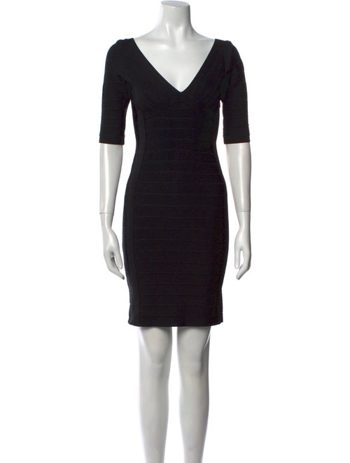 Herve Leger V-Neck Mini Dress