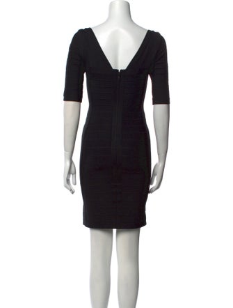 Herve Leger V-Neck Mini Dress