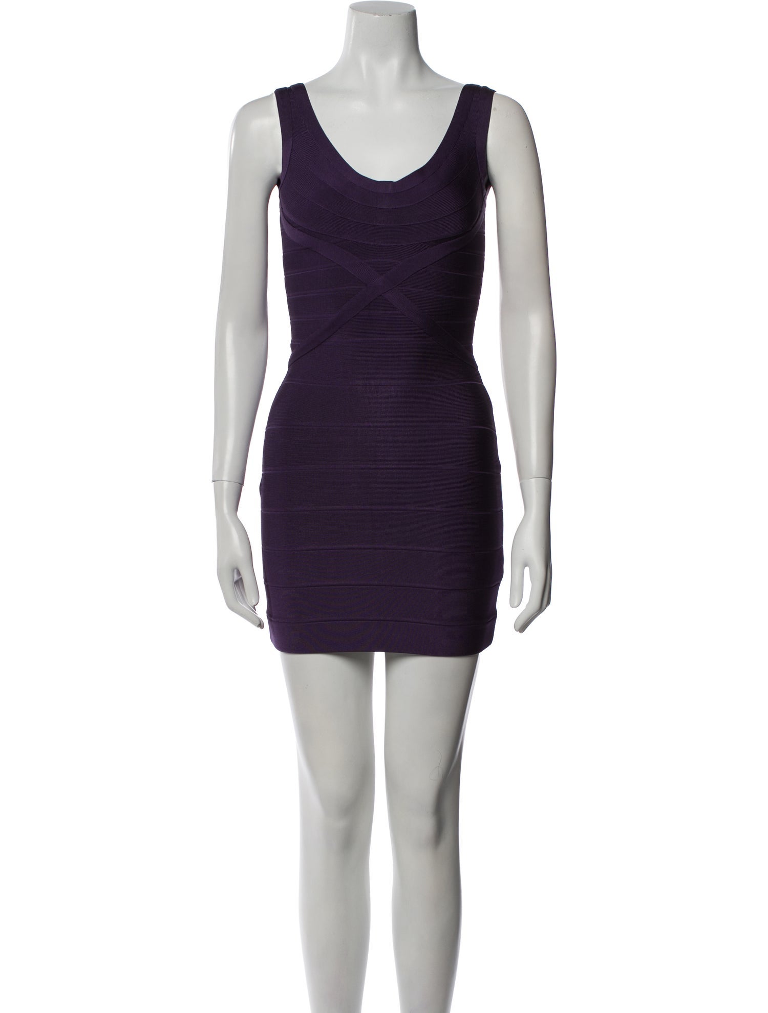 Herve Leger Scoop Neck Mini Dress