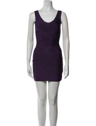 Herve Leger Scoop Neck Mini Dress