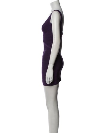 Herve Leger Scoop Neck Mini Dress