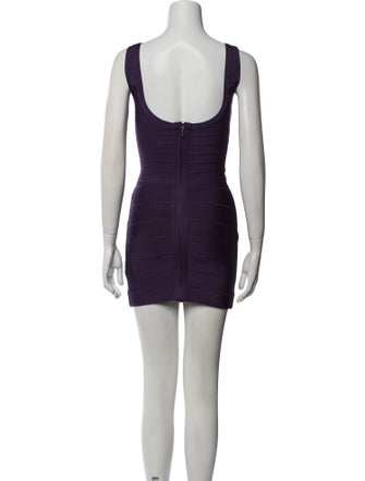 Herve Leger Scoop Neck Mini Dress