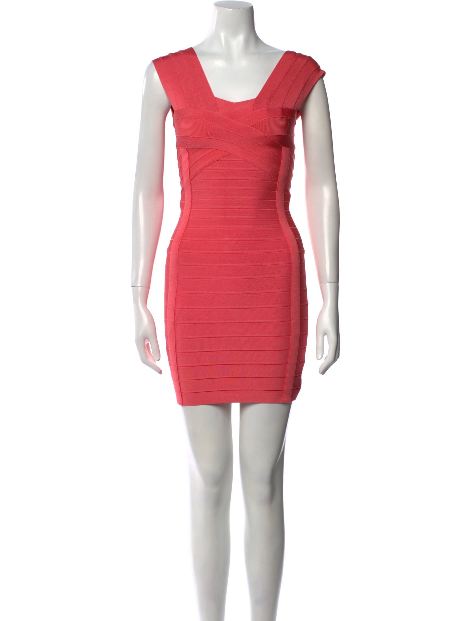 Herve Leger Square Neckline Mini Dress