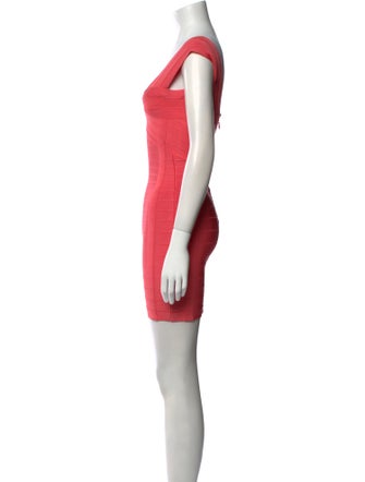 Herve Leger Square Neckline Mini Dress