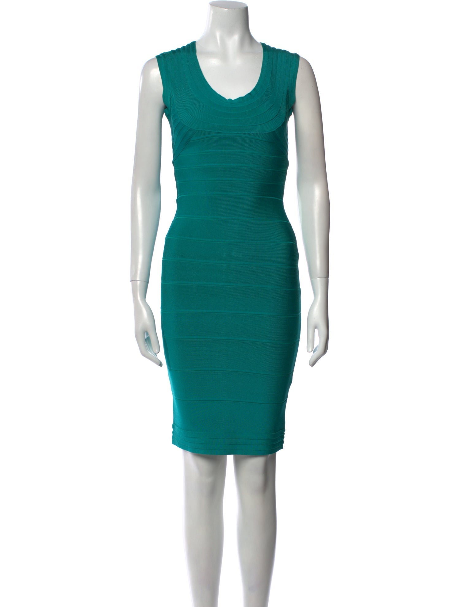 Herve Leger Scoop Neck Mini Dress