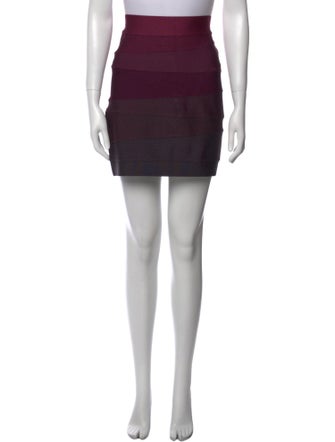 Herve Leger Striped Mini Skirt
