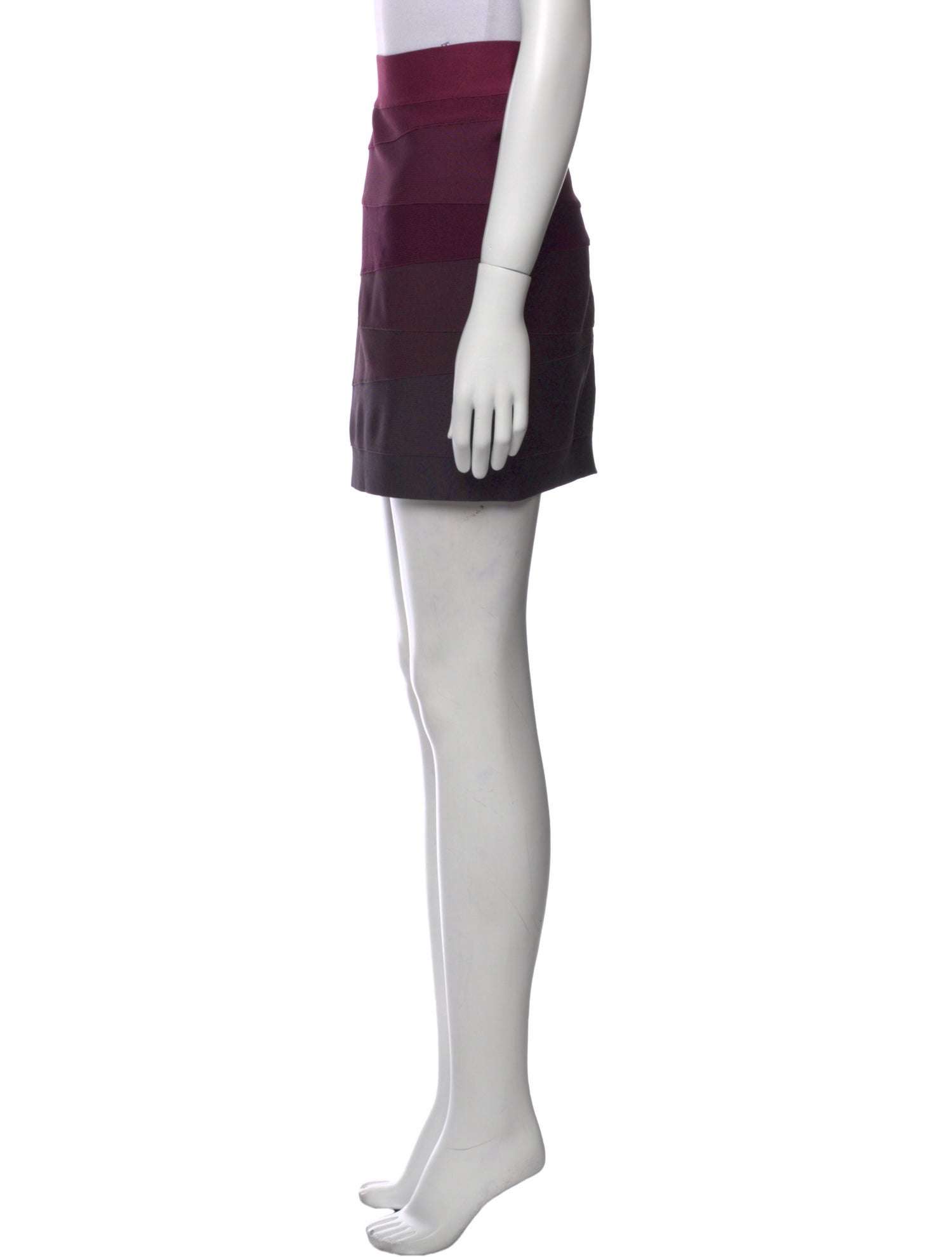 Herve Leger Striped Mini Skirt