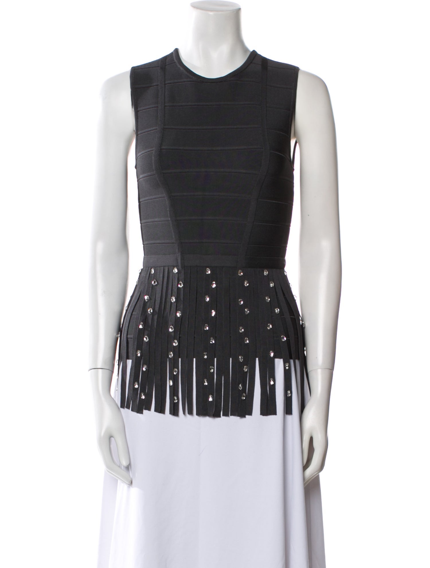 Herve Leger Crew Neck Sleeveless Top