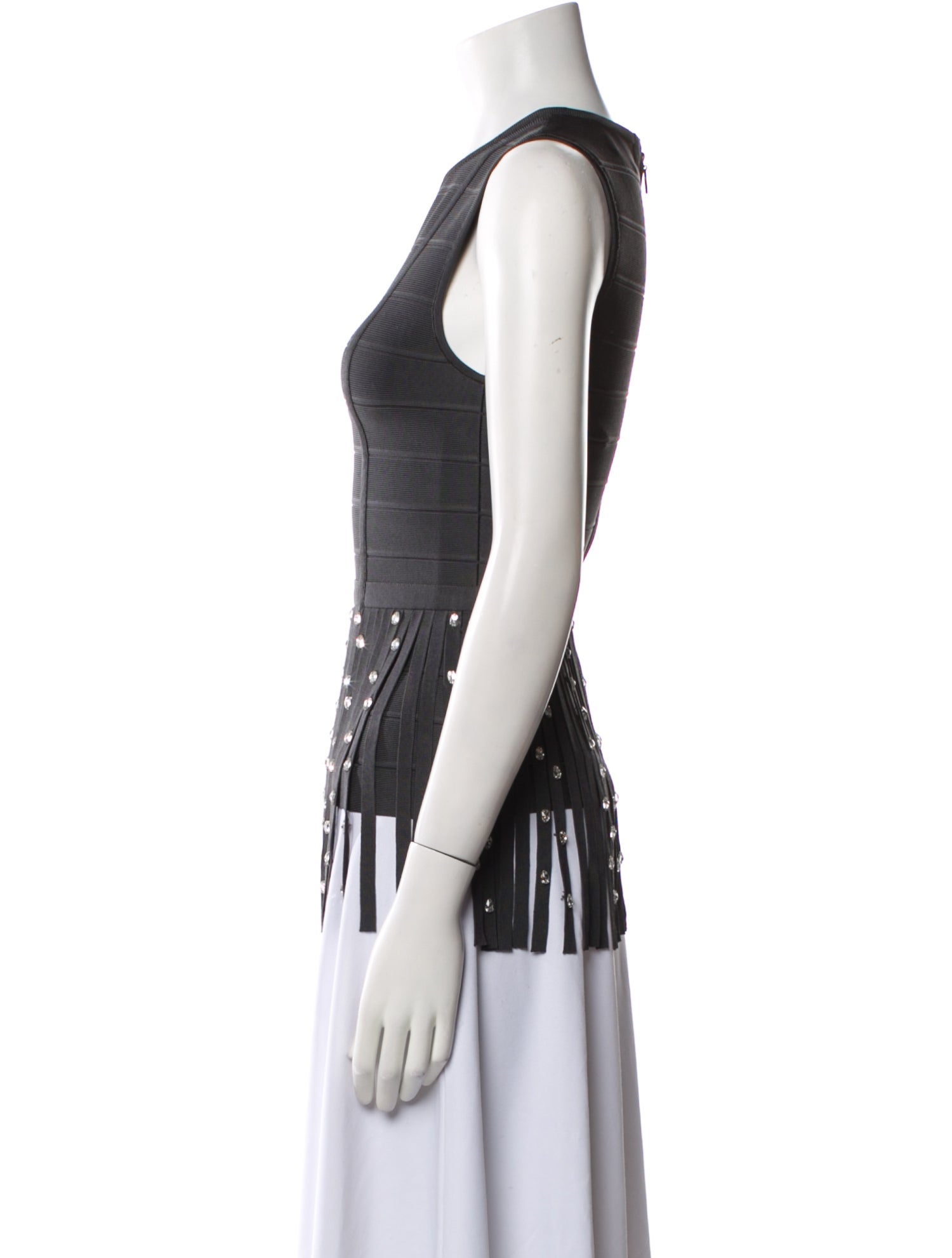 Herve Leger Crew Neck Sleeveless Top