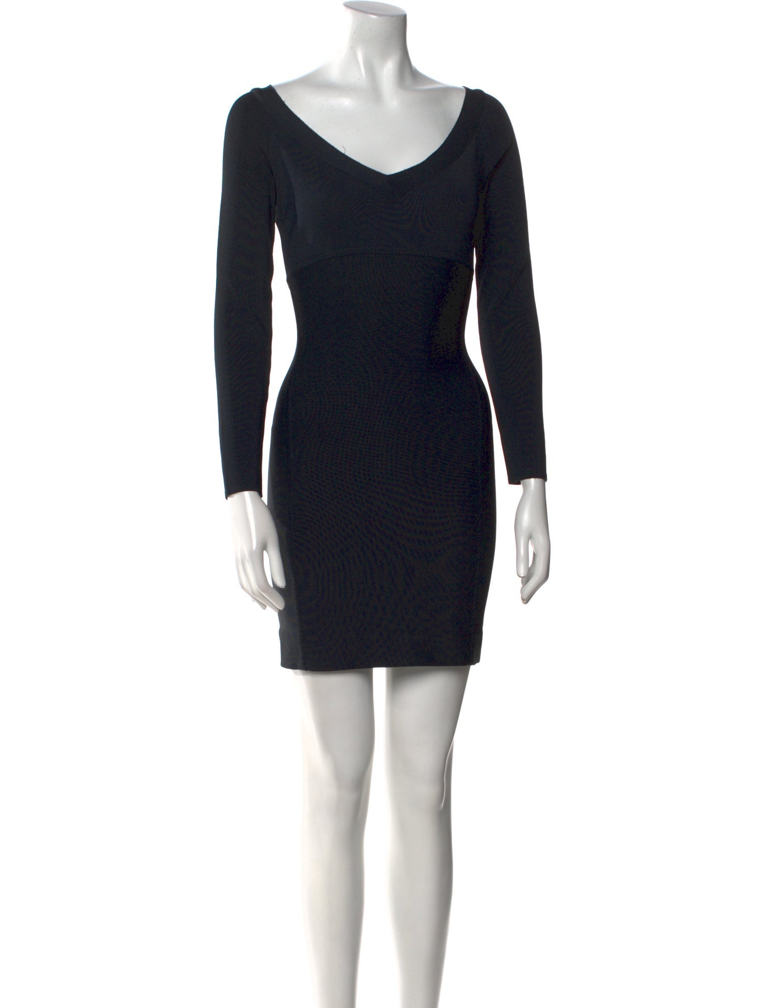 Herve Leger V-Neck Mini Dress